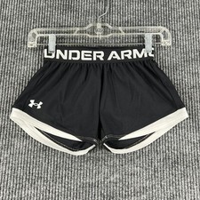 Under Armour Shorts Youth Girls XS Extra Small Black Loose Fit Athletic Casual