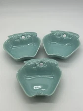 HOENIG of California 734 Pottery Turquoise Apple Dishes Bowls Vintage (Set of 3)