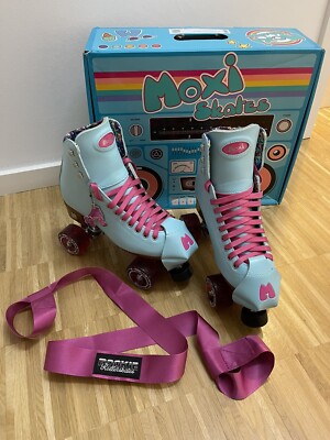 Moxi Beach Bunny  Rollerskates / Rollschuhe 38,5-39 + Pink Leash