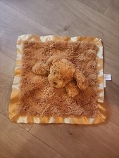 Cloud Island Golden Doodle Puppy Dog Lovey Security Blanket Brown Satin Trim Toy