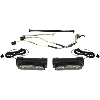 Custom Dynamics Black Dynamic Amber/White Engine Guard LEDs for 14-21 Touring
