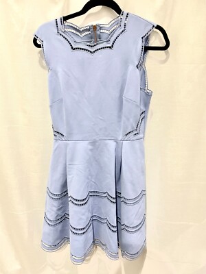 Ted Baker Women's Size 3 Blue Embroidered Tiered Skater Flare Dress NWT  $315 | eBay