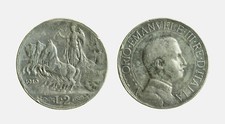 s646_11) Vittorio Emanuele III  (1901-1943) 2 Lire Quadriga Veloce 1910  