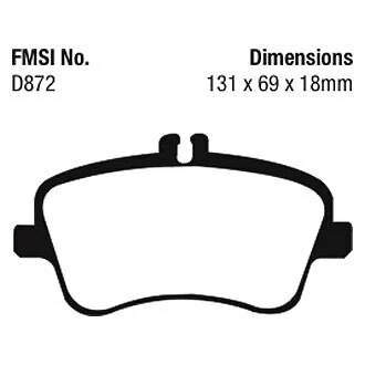 Pastillas de freno delanteras EBC Redstuff cerámica bajo polvo para 09-11 Mercedes-Benz SLK300 Foto 4 de 4