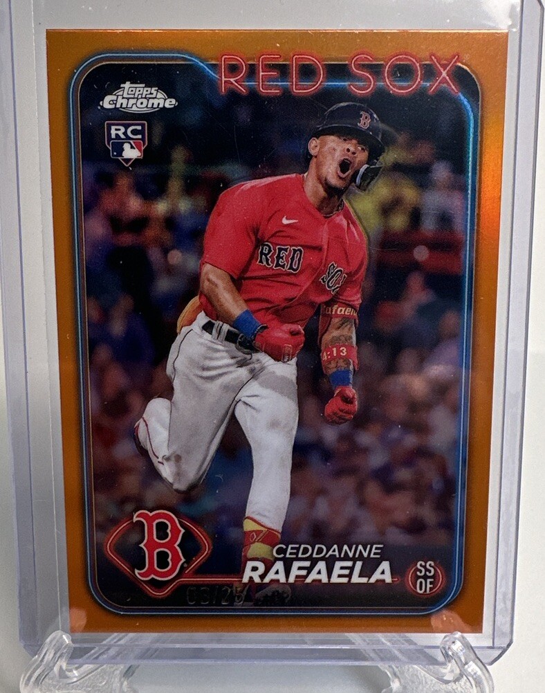 2024 Topps Chrome Ceddanne Rafaela Orange Refractor /25 Boston Red Sox #118