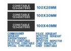 Police Identifier Morale Patch Name Tape MET Constabulary Rank ID Hook Backed