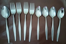 ONEIDA/ROGERS PREMIERE WINDRIFT STAINLESS FLATWARE TEASPOONS DINNER FORK LOT 9PC