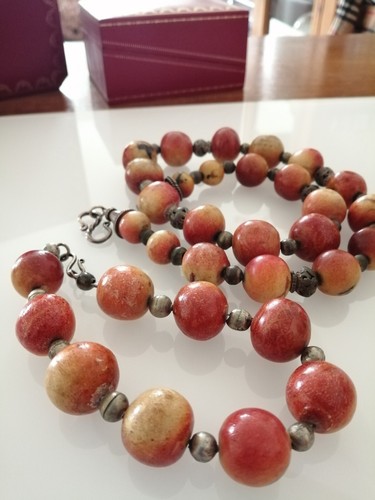 Korallen Set Kette+ Armband Vintage Antik? Schmuck Echte Koralle Apfel Bäckchen - Bild 9 von 21