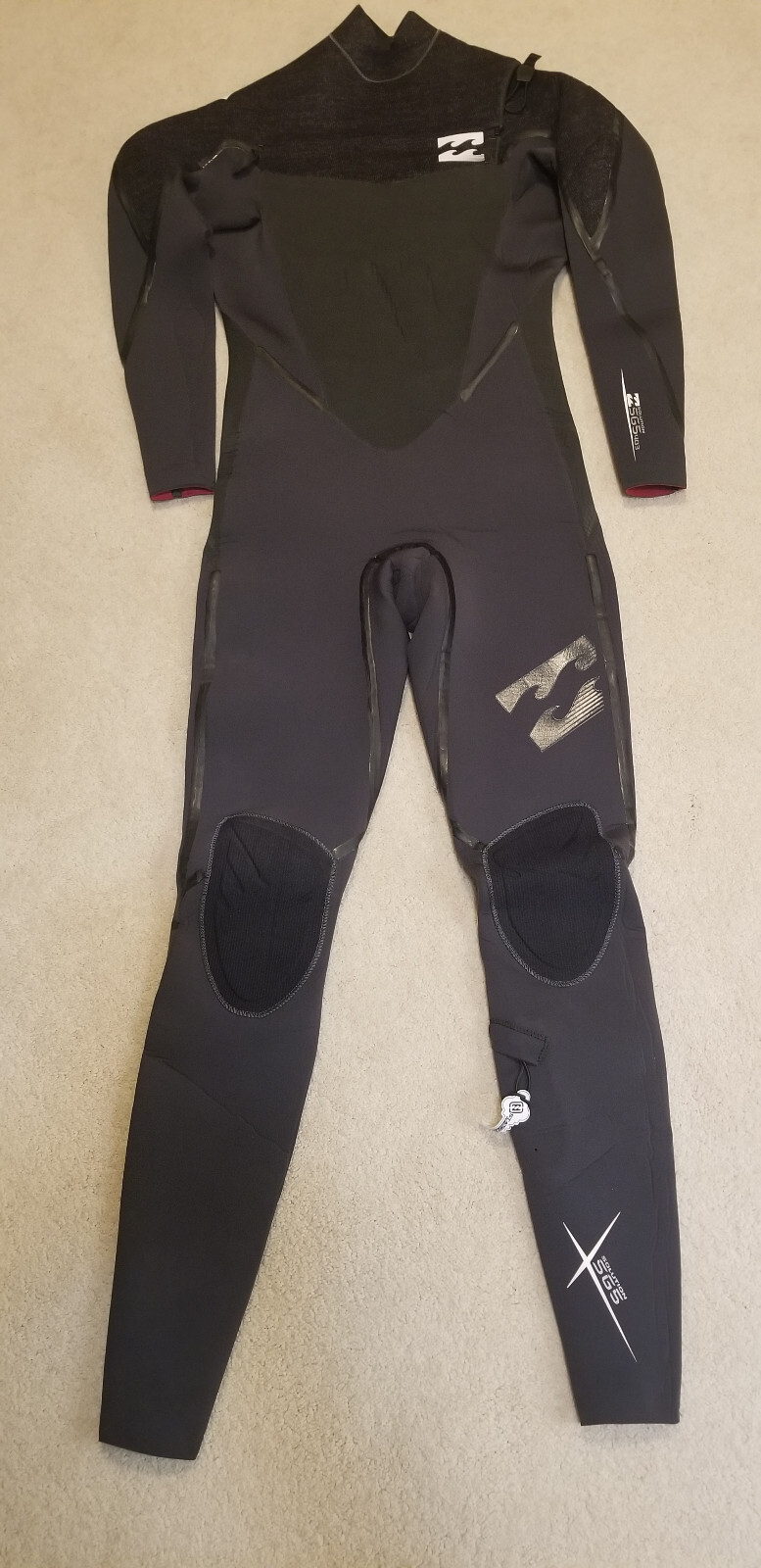 Billabong Men's Furnace 4/3mm Chest Zip Full Wetsuit - Black - New