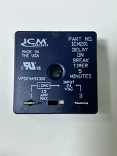 OEM ICM Controls ICM201 Delay on Break Timer 5 Minutes, 18-240 Vac 24 VAC 5 NEW!