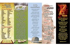 Books of Bible Bookmark Set Psalm 23 10 Comm Lords Prayer Armor of God KJV 2"x6"