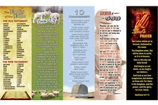 Books of Bible Bookmark Set Psalm 23 10 Comm Lords Prayer Armor of God KJV 2"x6"