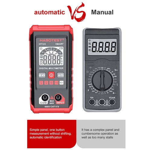 HABOTEST HT123 Digital Multimeter Smart Meter Tester Meter leads Volt AC/DC Ohm - Bild 11 von 12