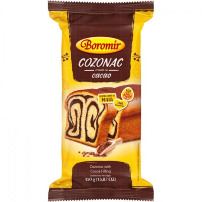 Boromir Cozonac Cocoa Filling Swirl Cake European Sweet Bread 450 g 15 Oz