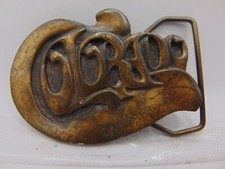 Vintage Colorado Belt Buckle PPI Western Cowboy 1970's Rodeo Bubble Letters