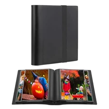 Small Photo Album 4x6 Photos Black Inner Page with Strong Elastic b... Fast Ship