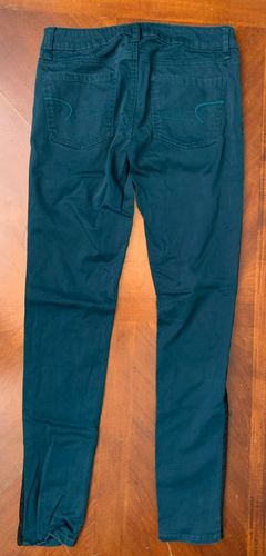 American Eagle Super Stretch Side Stripe Soft Jeggings - Size 4, Teal & Black - Picture 7 of 8