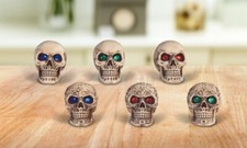 6-PC Mini Skull 2.75"H Figurine Halloween Figurine Home Decor Unique Gift