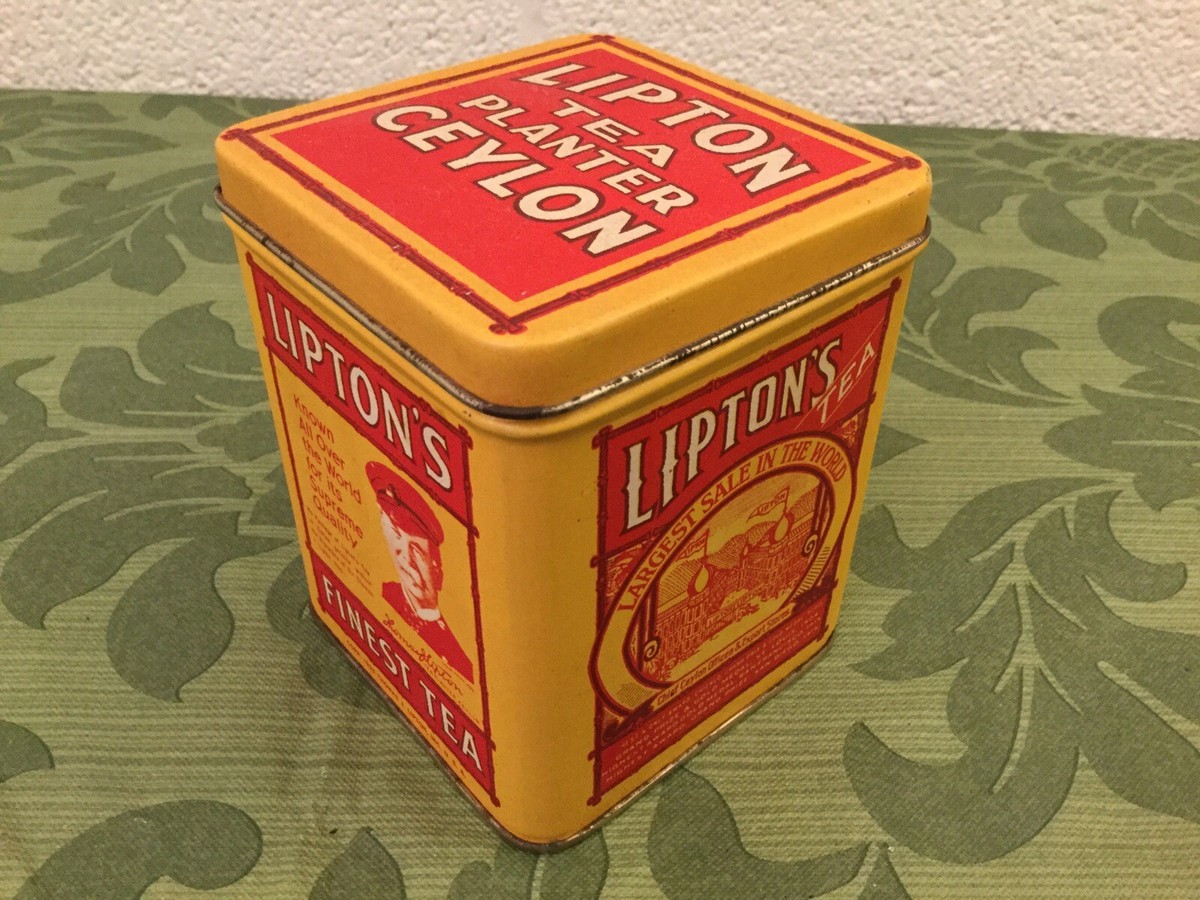 Vintage Lipton's Tea Planter Ceylon Tin Yellow Label | eBay
