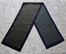 GENTS SCARF VINTAGE AUTHENTIC GEOMETRIC ART BLUE BROWN LONG MEN