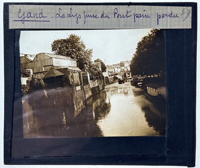Belgien Gent La Lys c1930 Foto Platte Projektionslampe Laterne Magique
