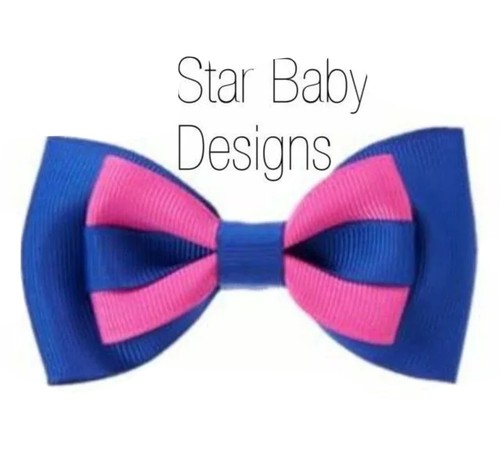 NWT Gymboree Blue & Hot Pink Bow Vintage Clip Barrettes Island Cruise