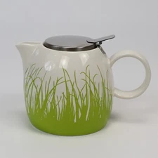 Tea Forté PUGG Teapot White /Green Grass with Strainer/Lid