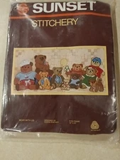 Vintage Sunset Stitchery BEAR WITH US Crewel Kit # 2605