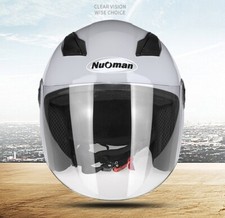 Open Face Scooter Motorbike Motorcycle Bike Helmet Sun Visor White