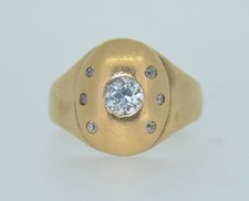 10K Old European Cut Diamond & Mine Cut Diamond Ring 8.2 grams