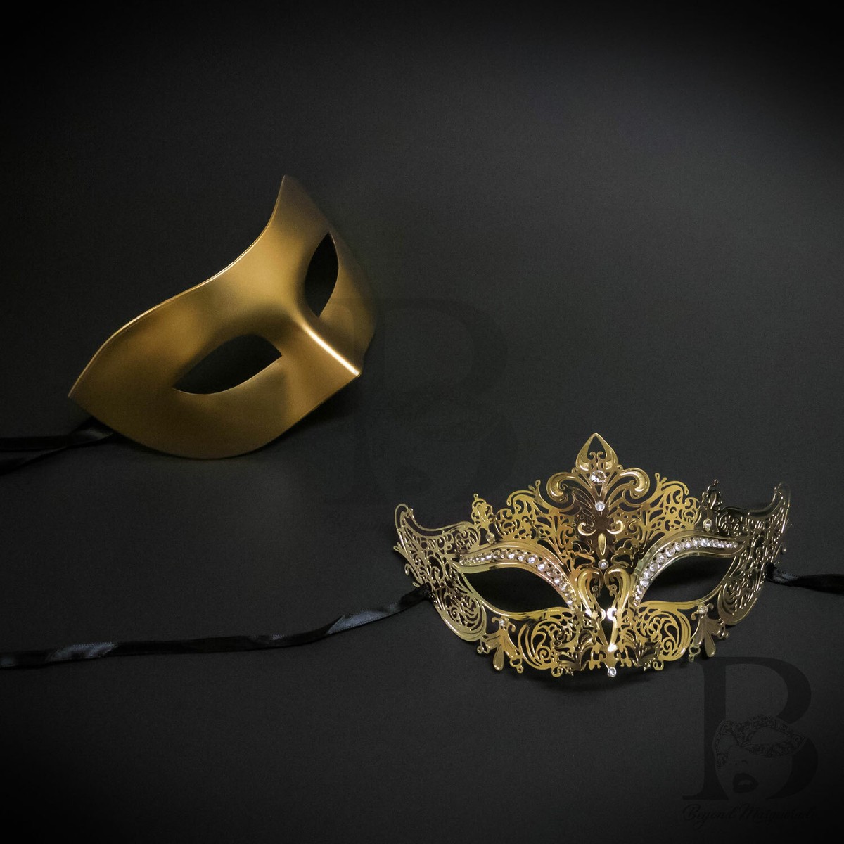 masquerade Masquerade Mask for Couples Gold Luxury Venetian Couples Masks