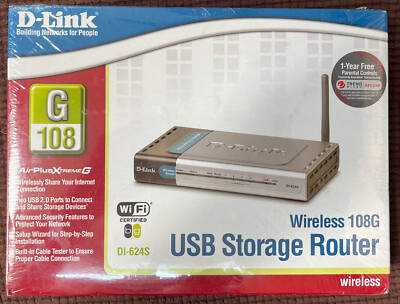 D-link Wireless USB storage Router 108g Brand, New Factory Sealed. ￼
