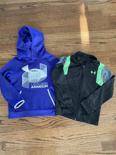 Under Armour youth sweater lot of 2 full zip & hoodie green blue sz 6 (XS) - Picture 2 of 6