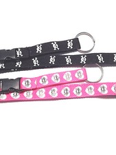 Skull  Crossbones Lanyard   Badge ID Holder Keychain   Black or Pink   NEW
