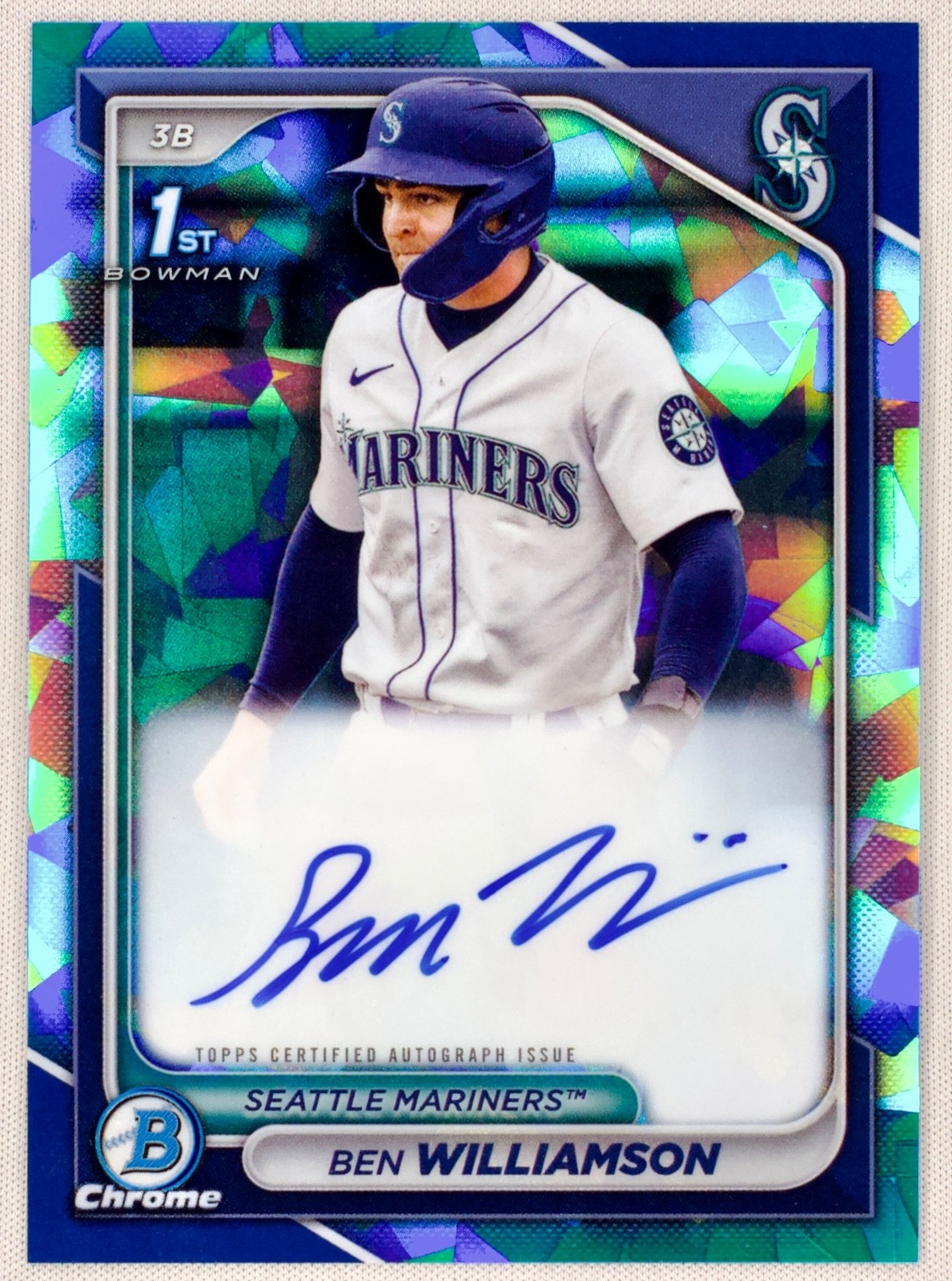 2024 Bowman Chrome Sapphire Prospect 1st Auto Ben Williamson #BSPA-BWI Rays