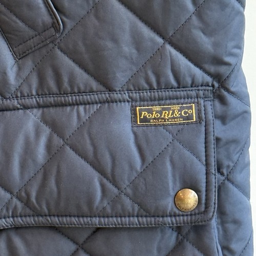 Polo Ralph Lauren Men’s 3XLT Navy Quilted Vest Polo Club Brown Corduroy Collar - Picture 4 of 17
