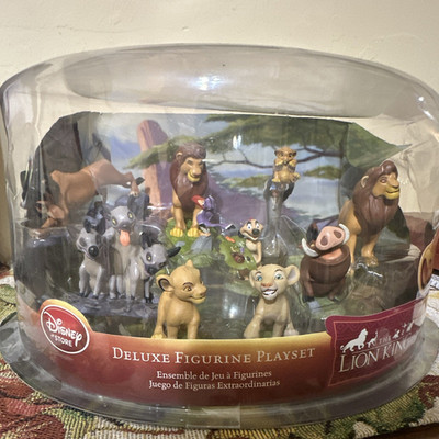 Disney Store The Lion King Deluxe Figurine Playset Simba Mufasa Timon Boxed