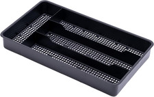 Small Cutlery, Utensil, Silverware Kitchen Drawer Organizer Tray, Black