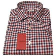 NEW KITON MULTICOLOR COTTON SHIRT US 17.5 - EU 44 MUL