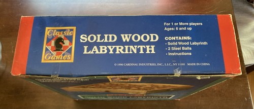 Classic Games Solid Wood Labyrinth 1996 Skill Game Hasbro Vintage Wood Game - Picture 6 of 12