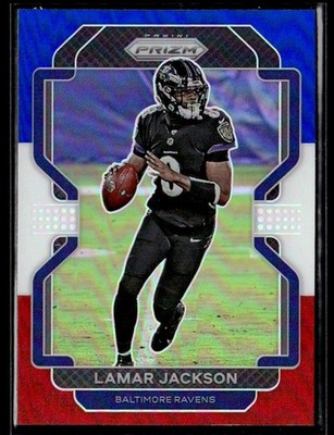 2021 Panini Prizm Red White & Blue Lamar Jackson Baltimore Ravens #282