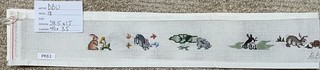 HP Needlepoint 18ct DBU Bunnies Belt Grass Carrots Flowers Butterflies PK61