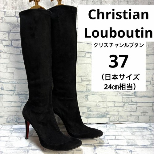 Christian Louboutin Knee High Boots Boots EU:37 US:7 Black Suede Women