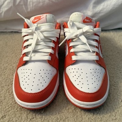 Nike Dunk Low Paisley Orange White Womens Athletic Sneakers Lace Up