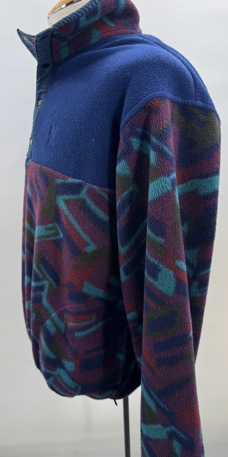 Vintage MERKLEY HEADGEAR Blue Aztec Print Fleece Sherpa Sweater Pullover Sz XL - product detail image 12