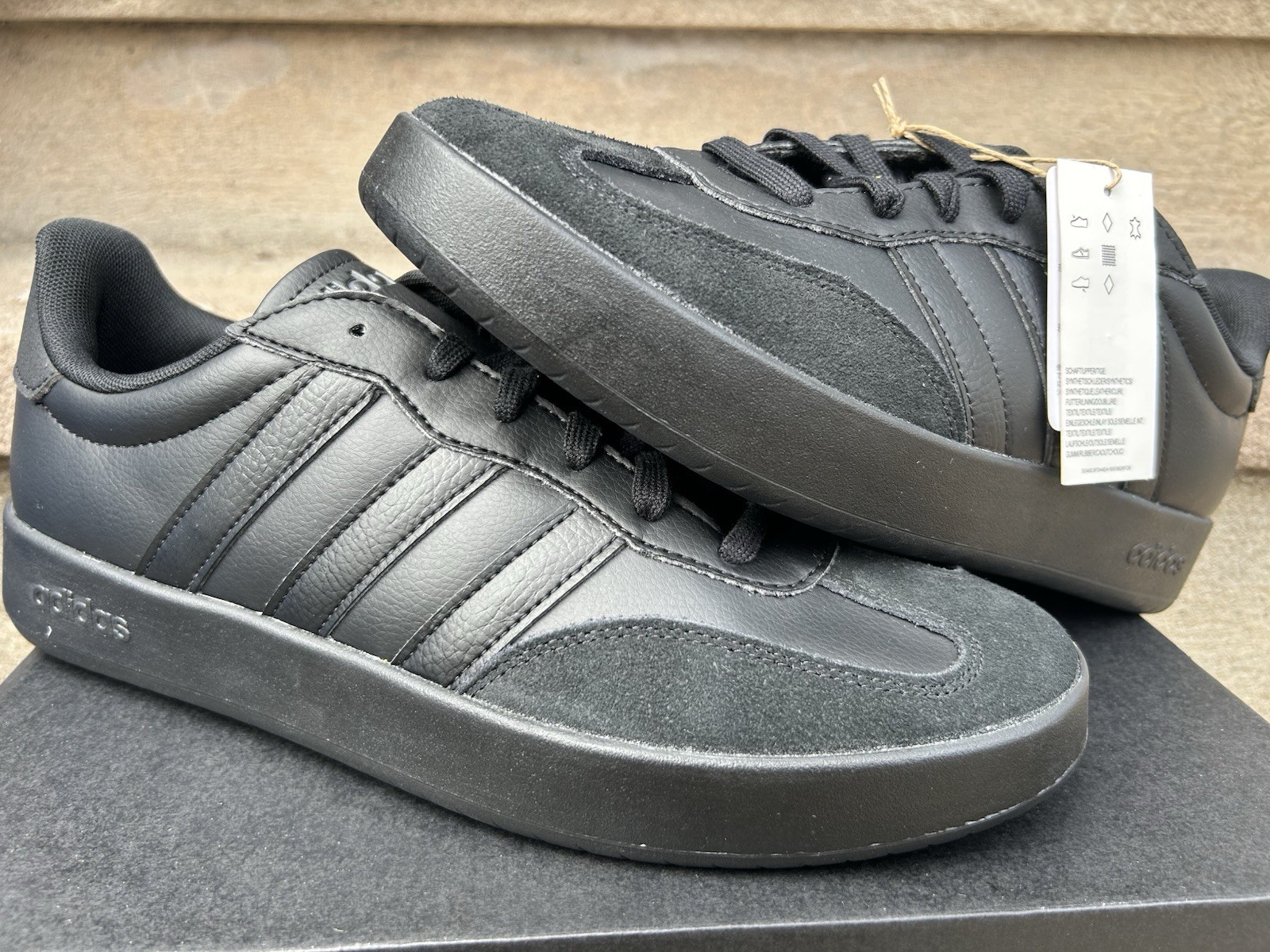 Adidas Barreda Shoes Black Leather Suede Sneakers JR1321 Men's Sneakers gazelle