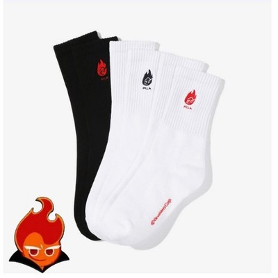 Cookie Run Kingdom X FILA Fire Spirit Cookie 3-Pack Socks official authentic