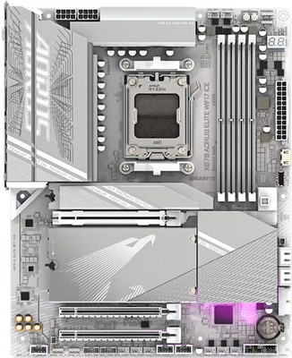 GIGABYTE - X870 AORUS ELITE WIFI7 ICE (Socket AM5) AMD X870 ATX DDR5 Wi-Fi 7 ...