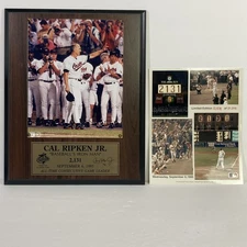 Cal Ripken Jr Baseball's Iron Man All Time Consecutive Game Leader Plaque & Pic