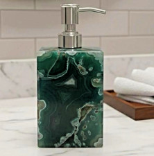 Natural Green Agate Soap Dispenser, Handmade Gemstone Liquid Soap Pump Gifts Her